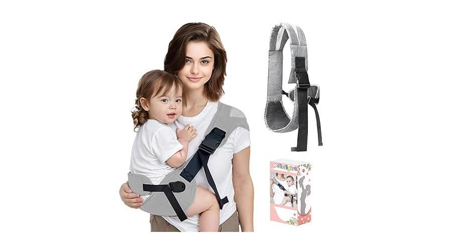 Portable Baby Carrier with BackPad, with Adjustable Strap,