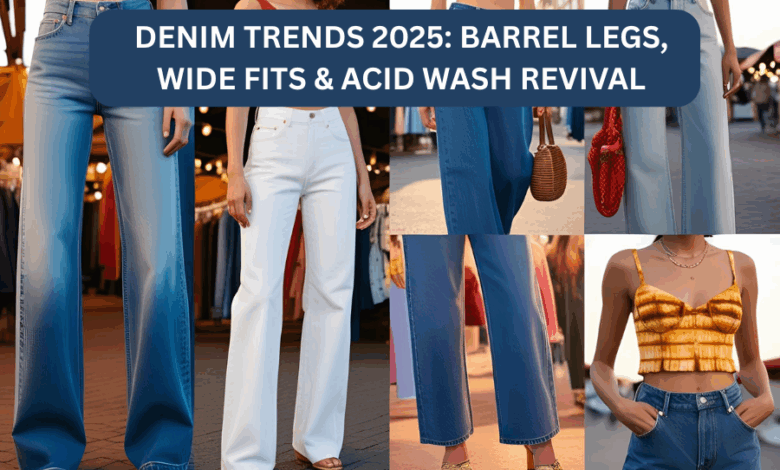 Denim Trends 2025 Barrel Legs, Wide Fits & Acid Wash Revival