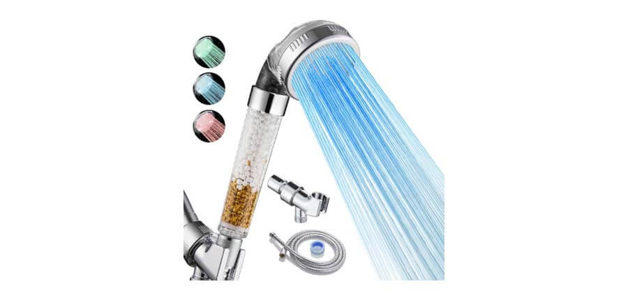 LED Color Changing Shower Head with Handheld