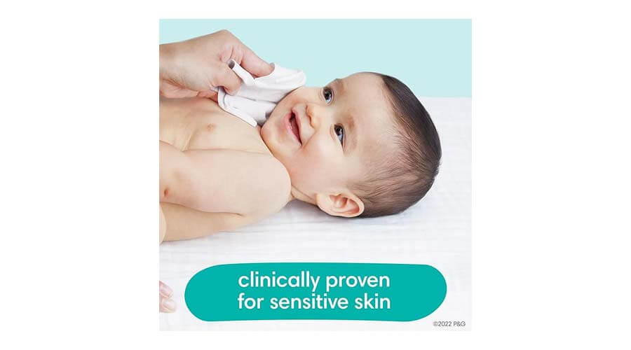 Pampers Baby Wipes Sensitive, Water Based Baby Wipes, Hypoallergenic and Unscented Baby Wipes