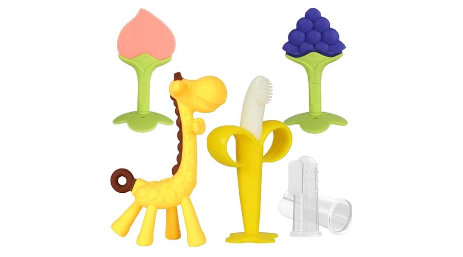 Silicone Baby Teether Freezer BPA Free, Babies Teething Relief Sore Gums